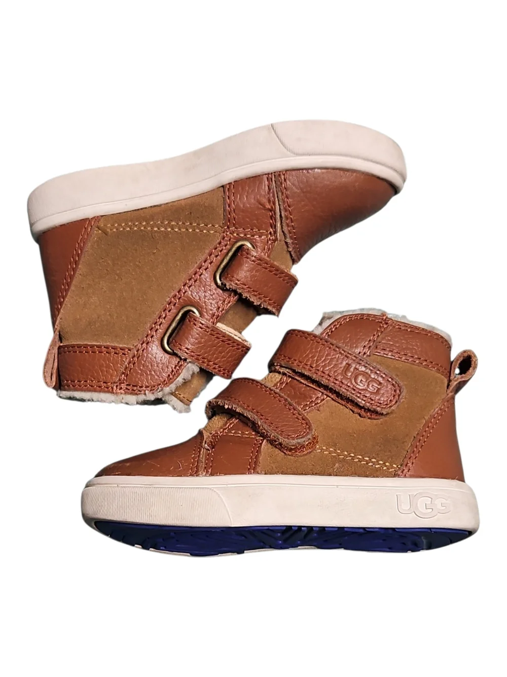 UGG Rennon Toddler Suede and Leather High-Top Boots Chestnut Brown Size 6